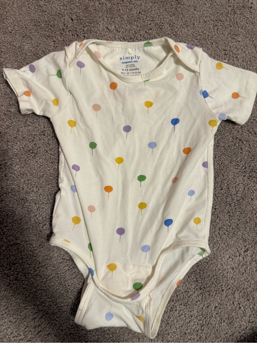 Magnetic Me Cream One-Piece with Multicolor Balloon Print